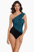 MagicSuit Shadow Dot Colorblock Goddess One Piece Swimsuit